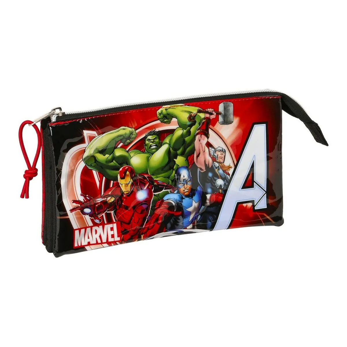 Astuccio Scuola The Avengers Infinity Nero Rosso 22 x 12 x 3 cm