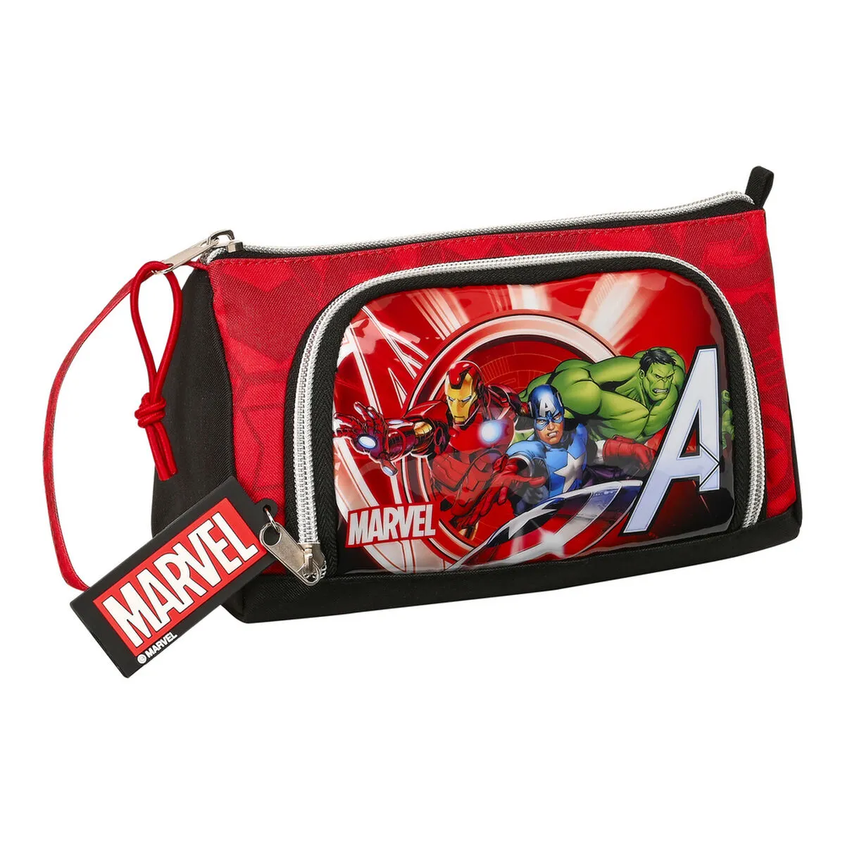 Astuccio Scuola The Avengers Infinity Nero Rosso 20 x 11 x 8.5 cm (32 Pezzi)