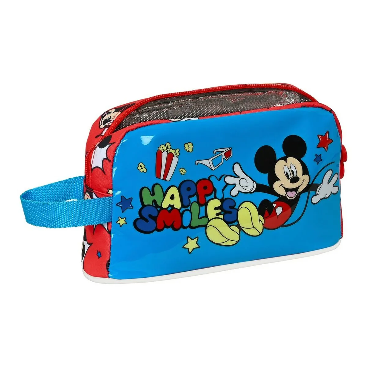 Portamerenda Termico Mickey Mouse Clubhouse Happy smiles Azzurro Rosso 21.5 x 12 x 6.5 cm