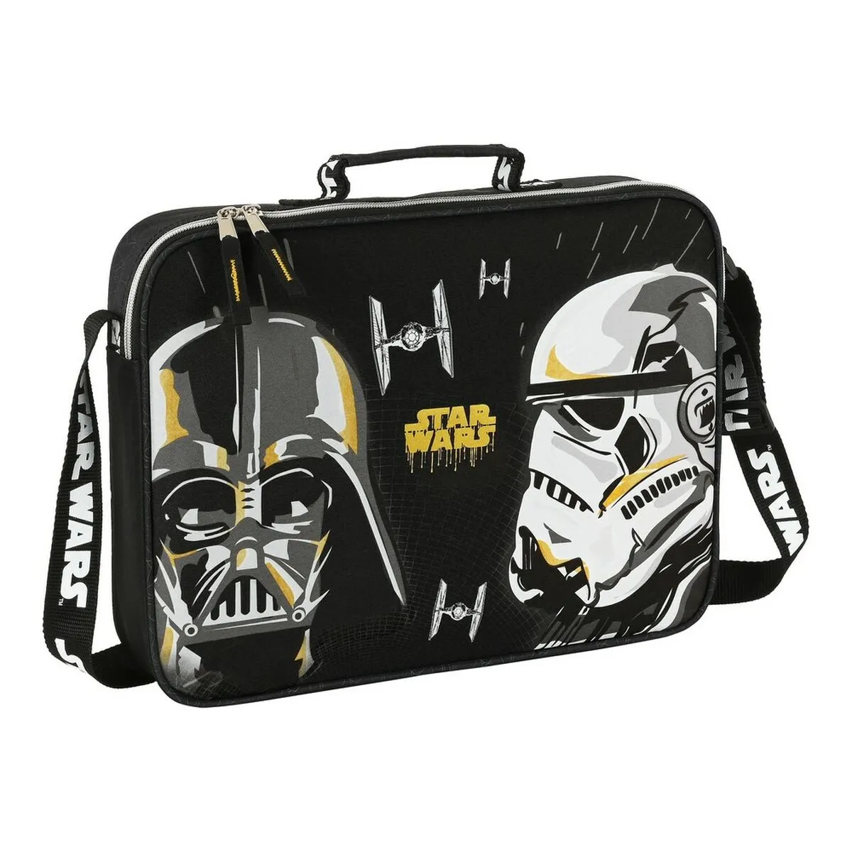 Borsa per la scuola Star Wars Fighter Nero (38 x 28 x 6 cm)