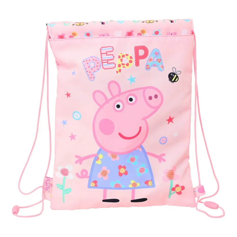 Zainetto con Cordini Peppa Pig Having fun (26 x 34 x 1 cm)