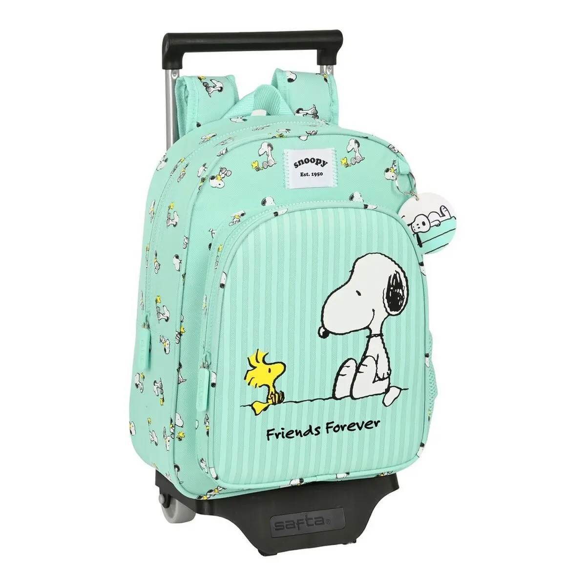 Trolley per la Scuola Snoopy Friends Forever Menta (26 x 34 x 11 cm)