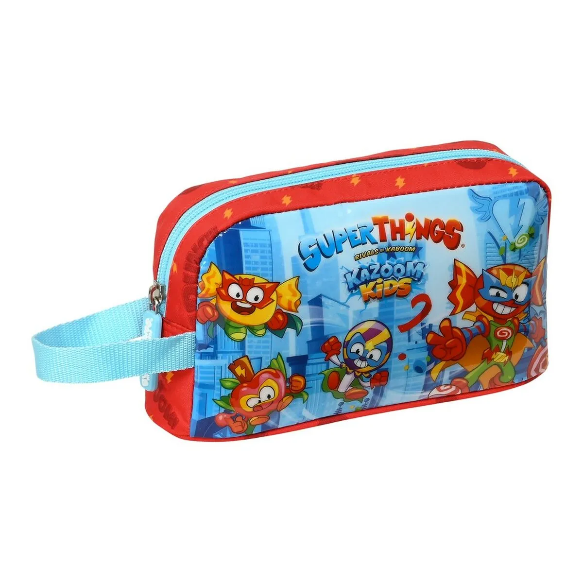 Portamerenda Termico SuperThings Kazoom Kids Rosso Azzurro Chiaro (21.5 x 12 x 6.5 cm)