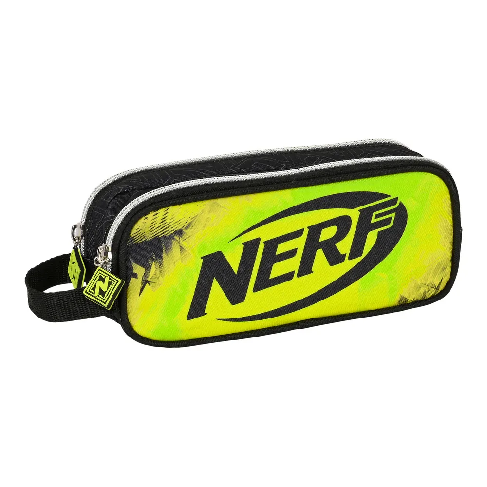 Astuccio Scuola Nerf Neon Nero Lime (21 x 8 x 6 cm)