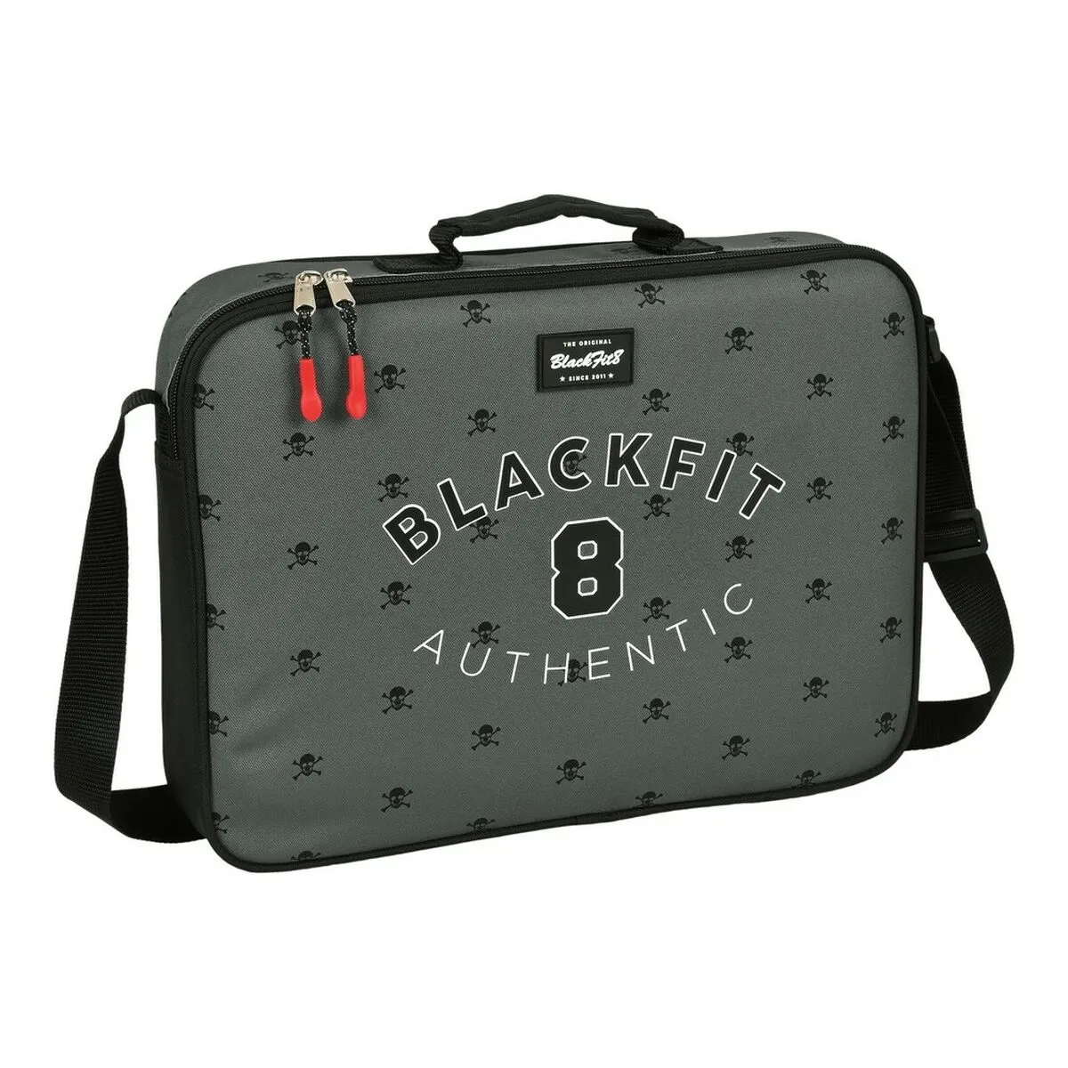 Borsa per la scuola BlackFit8 Skull Nero Grigio 38 x 28 x 6 cm