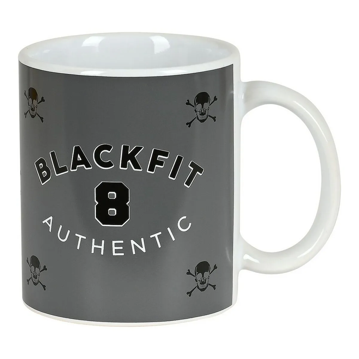 Tazza Mug BlackFit8 Skull Ceramica Nero Grigio (350 ml)