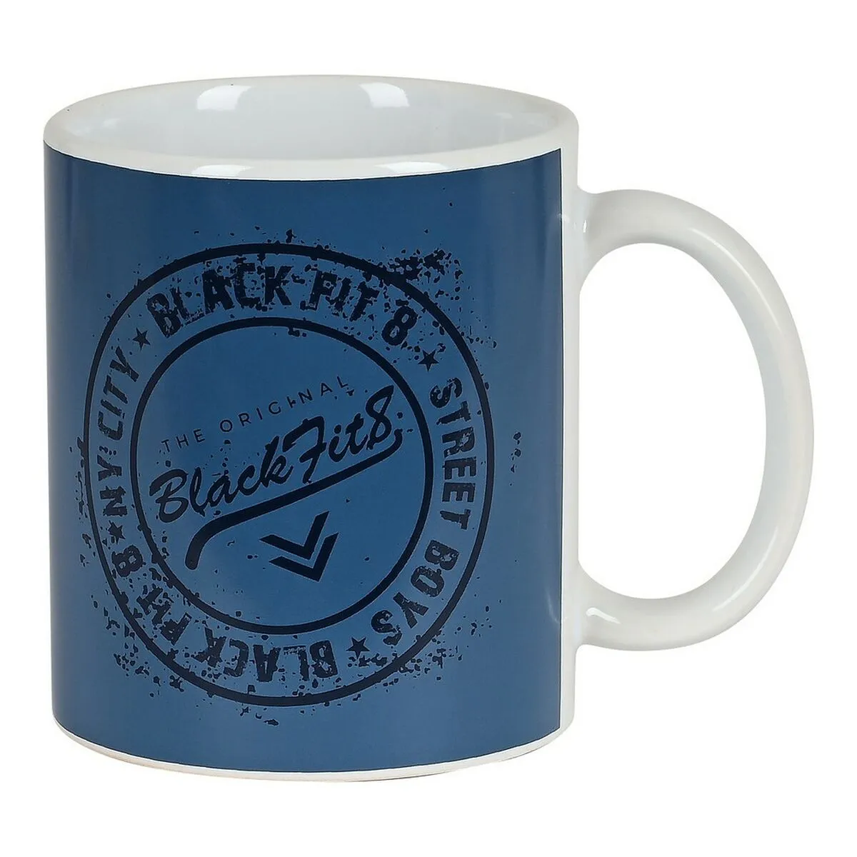 Tazza Mug BlackFit8 Stamp Ceramica Azzurro (350 ml)