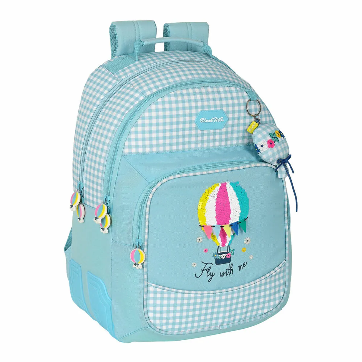 Zaino Scuola BlackFit8 Fly with me Bianco Celeste 32 x 42 x 15 cm