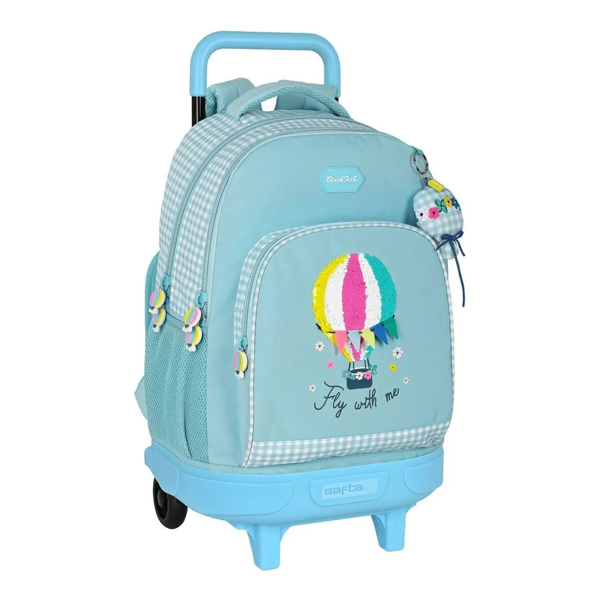 Trolley per la Scuola BlackFit8 Fly with me Bianco Blu cielo 33 x 45 x 22 cm