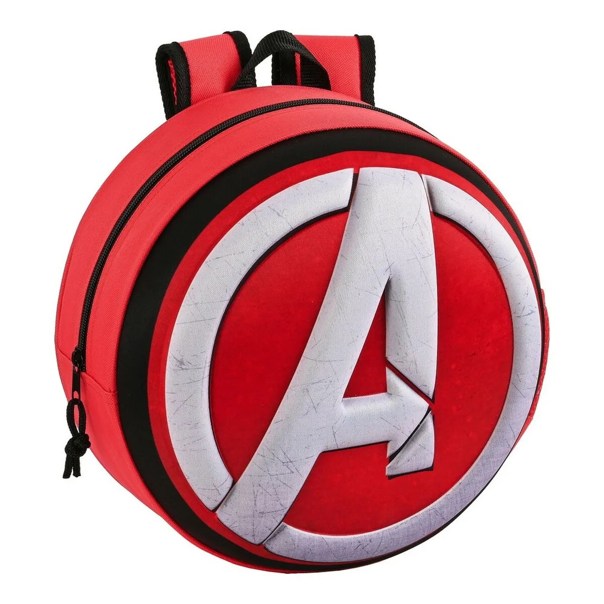 Zaino Scuola 3D The Avengers Rosso Nero Bianco (31 x 31 x 10 cm)