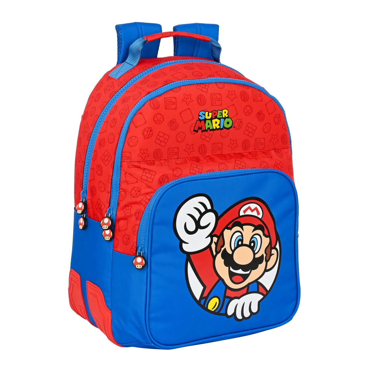 Zaino Scuola Super Mario Rosso Azzurro (32 x 42 x 15 cm)