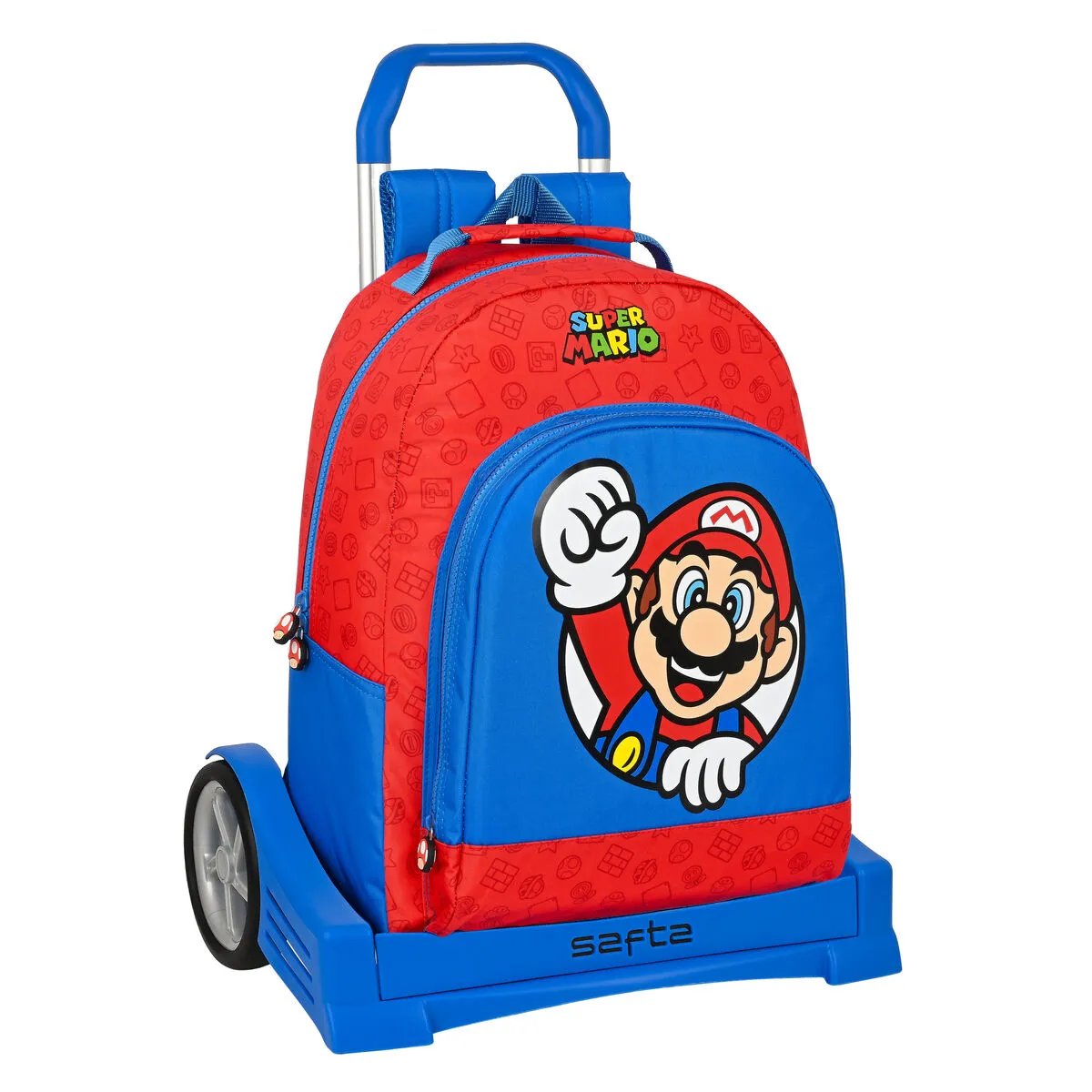 Trolley per la Scuola Super Mario Azzurro Rosso 32 x 42 x 15 cm