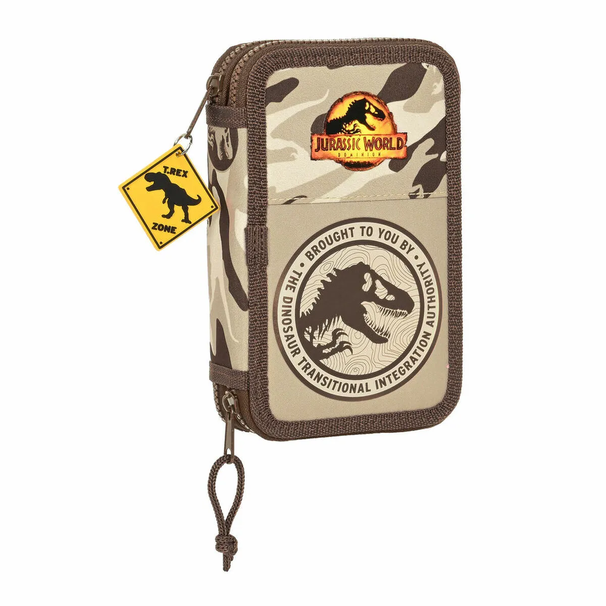 Astuccio Doppio Jurassic World Dominion Marrone (28 Pezzi)