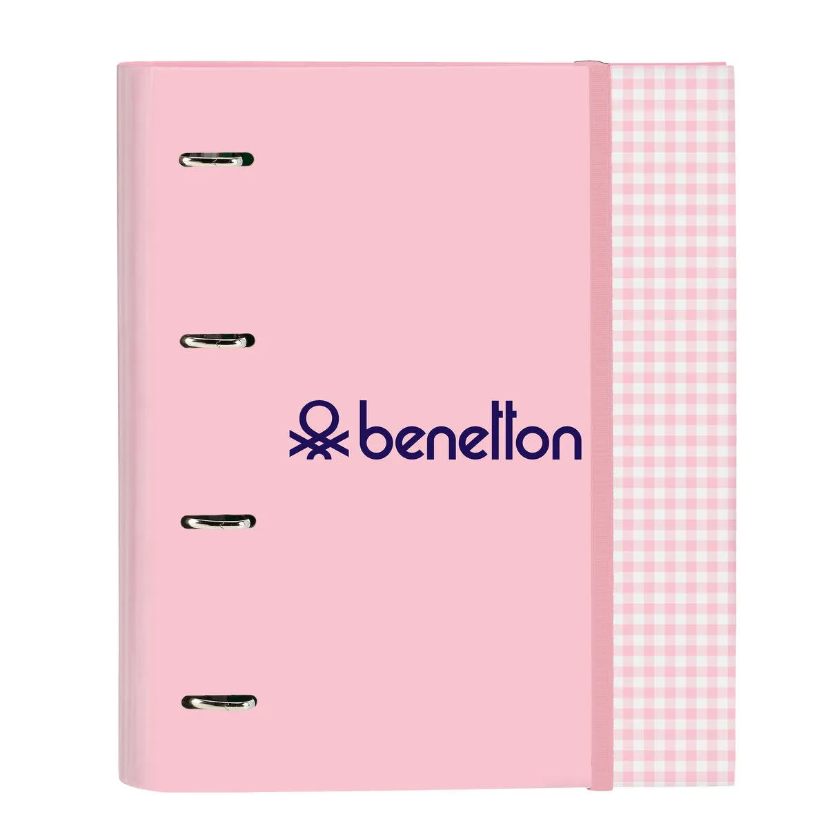 Raccoglitore ad anelli Benetton Vichy A4 Rosa (27 x 32 x 3.5 cm)