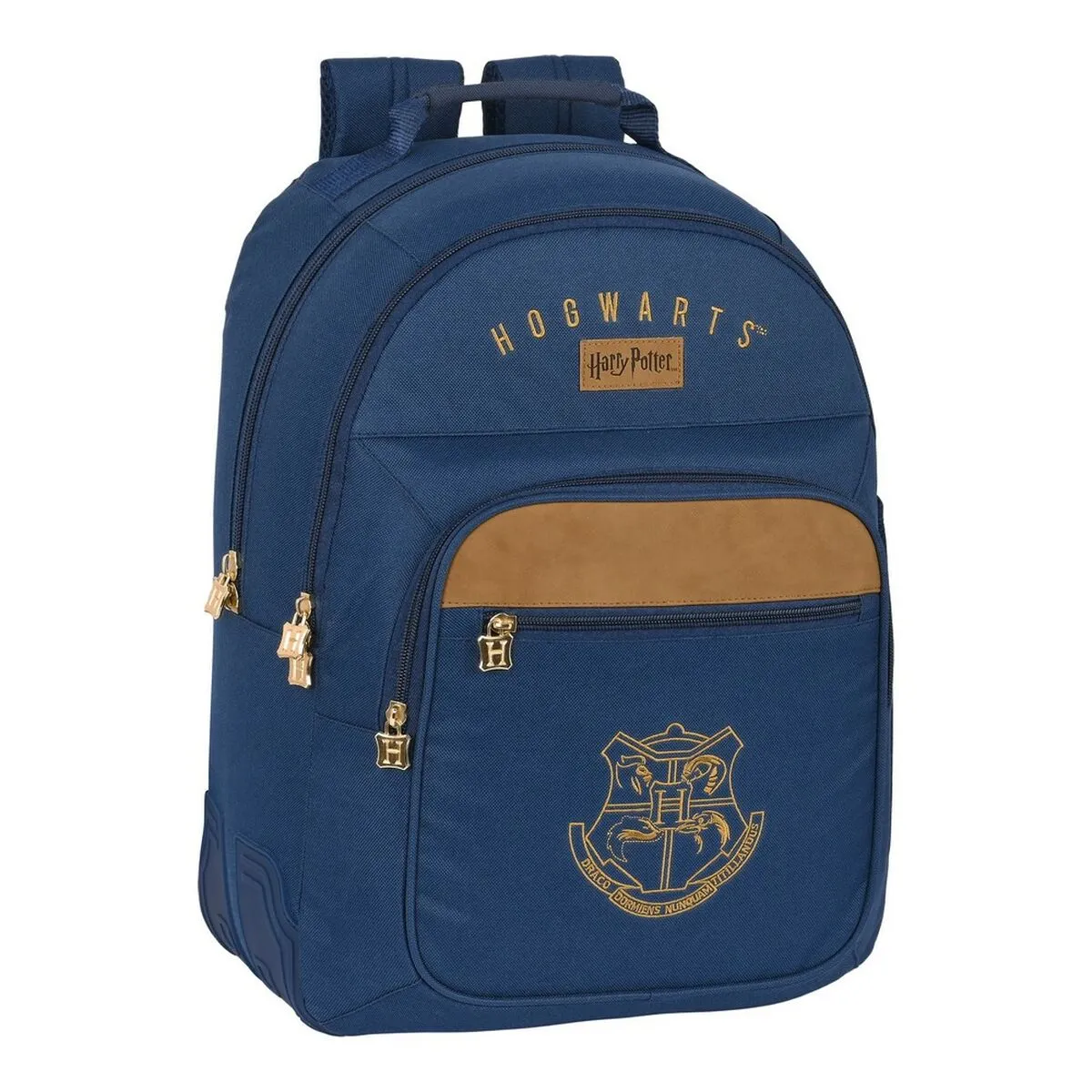 Zaino Scuola Harry Potter Magical Marrone Blu Marino (32 x 42 x 15 cm)