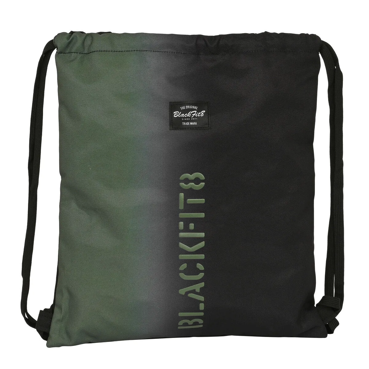 Zainetto con Cordini BlackFit8 Gradient Nero Verde militare (35 x 40 x 1 cm)