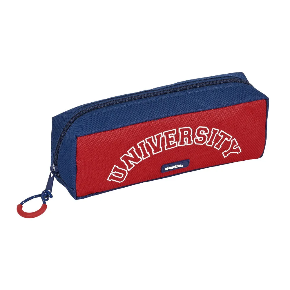 Astuccio Scuola Safta University Rosso Blu Marino (21 x 8 x 8 cm)