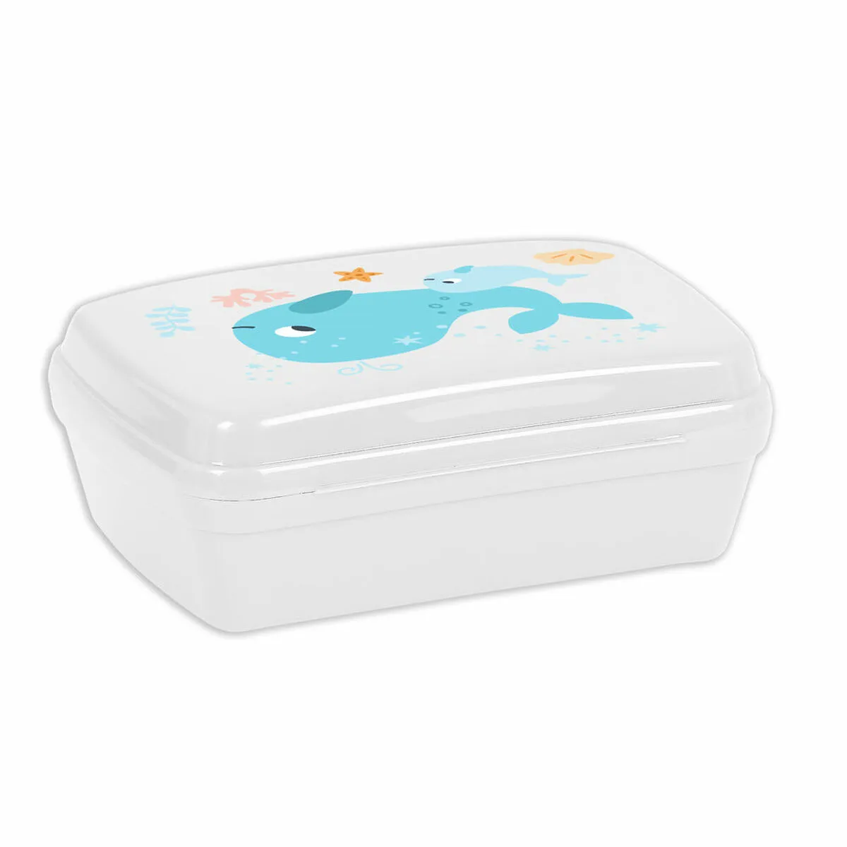 Contenitore per Sandwich Safta Ballenita Plastica Bianco Azzurro Chiaro (17 x 6 x 14 cm)