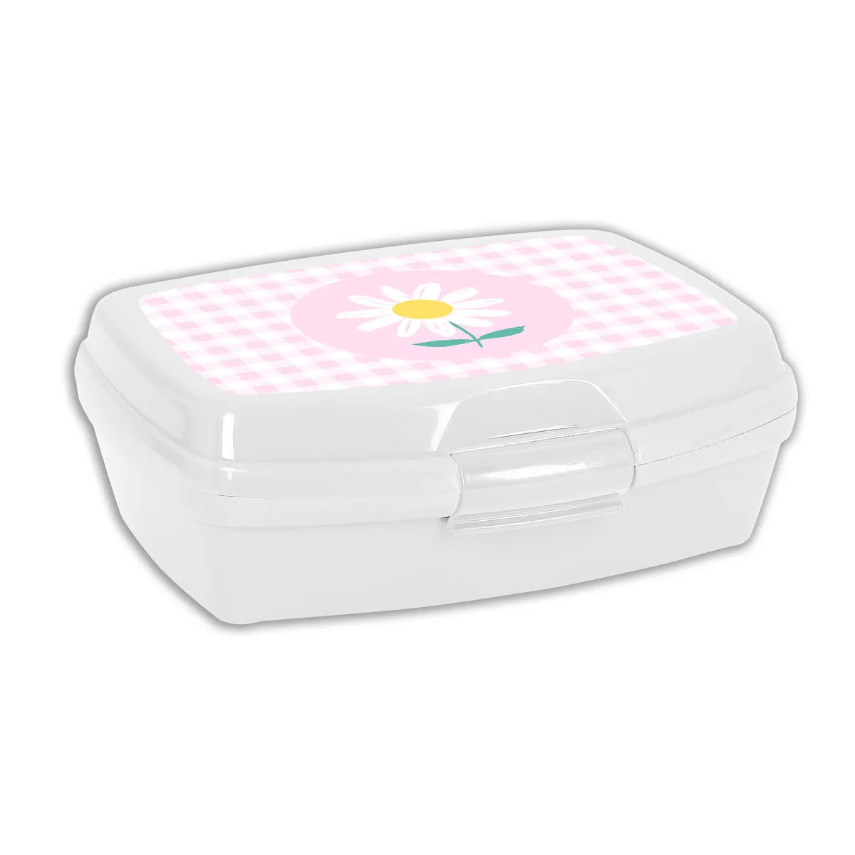 Contenitore per Sandwich Safta Flor Plastica Rosa Bianco (17 x 6 x 14 cm)