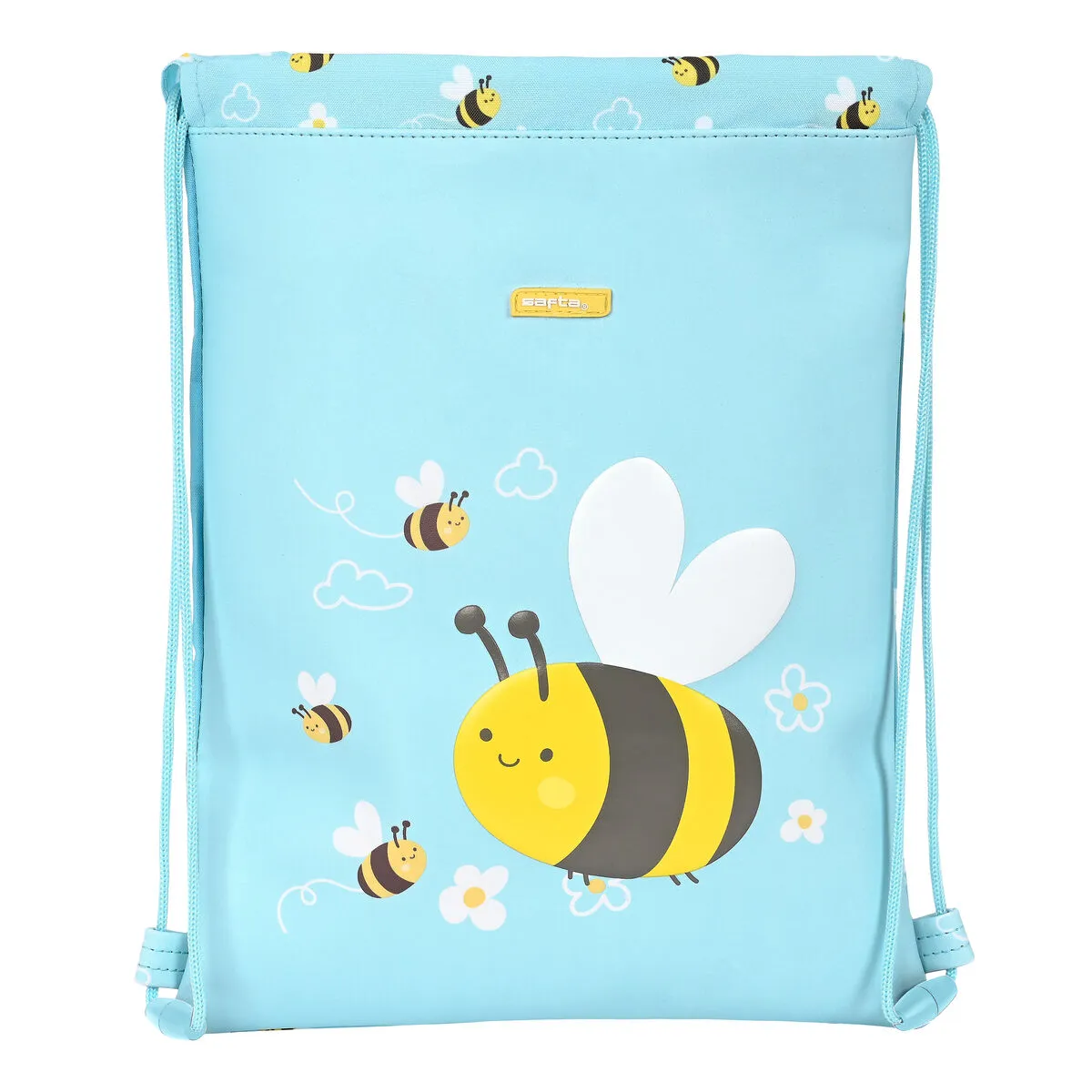 Zainetto con Cordini Safta Abeja Azzurro Chiaro (26 x 34 x 1 cm)