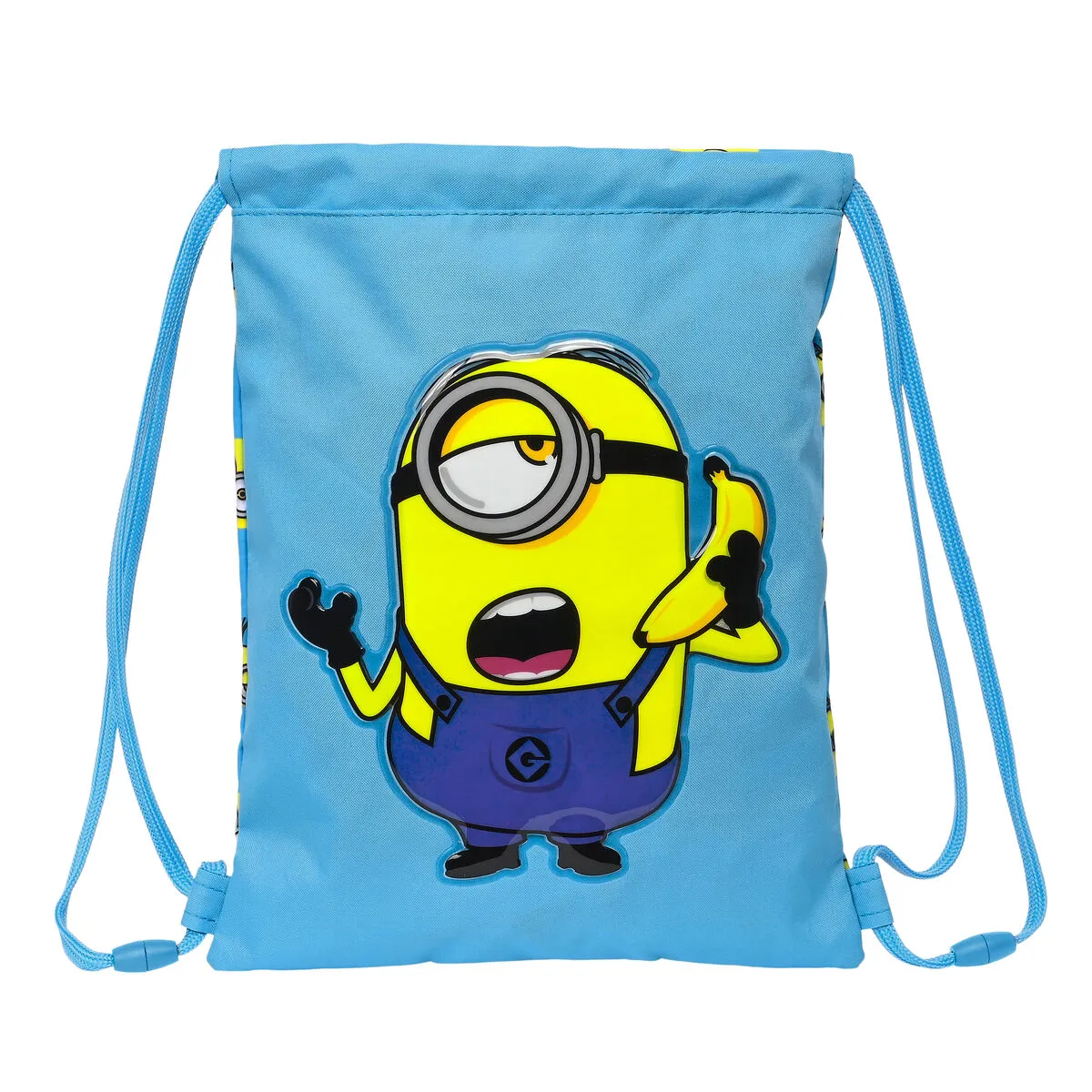 Zainetto con Cordini Minions Minionstatic Azzurro (26 x 34 x 1 cm)