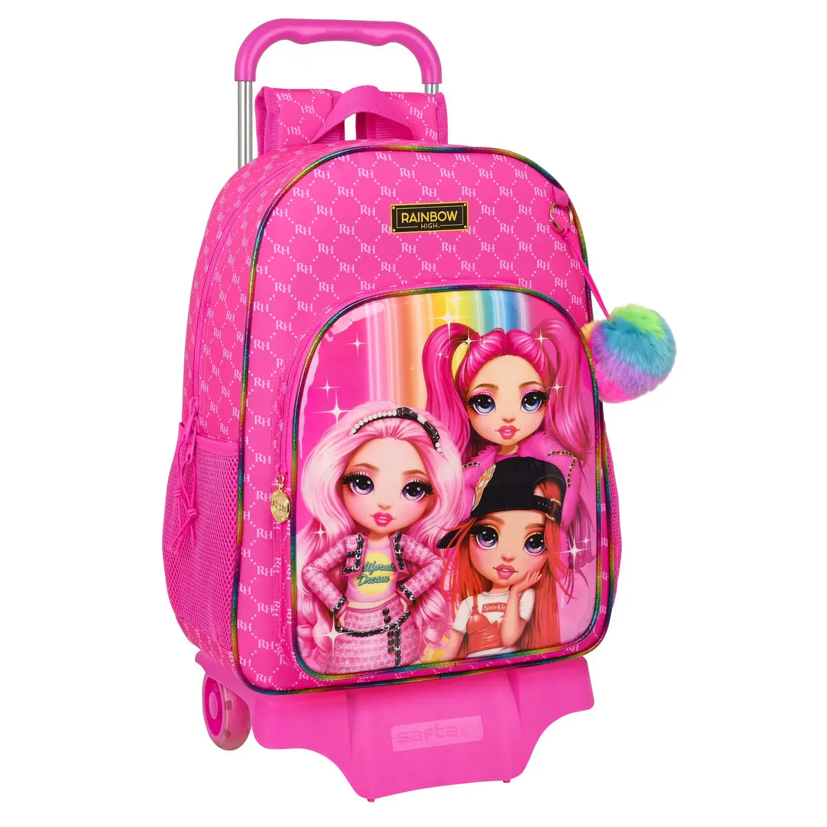 Trolley per la Scuola Rainbow High Fucsia 33 x 42 x 14 cm