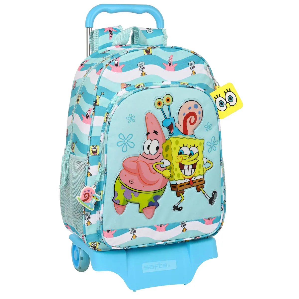 Trolley per la Scuola Spongebob Stay positive Azzurro Bianco (33 x 42 x 14 cm)