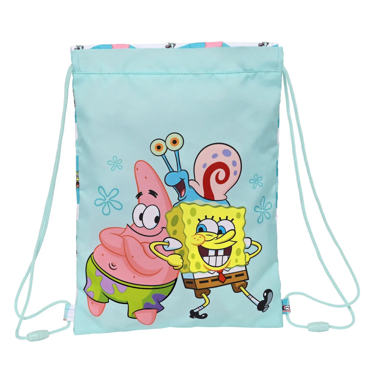 Zainetto con Cordini Spongebob Stay positive Azzurro Bianco (26 x 34 x 1 cm)