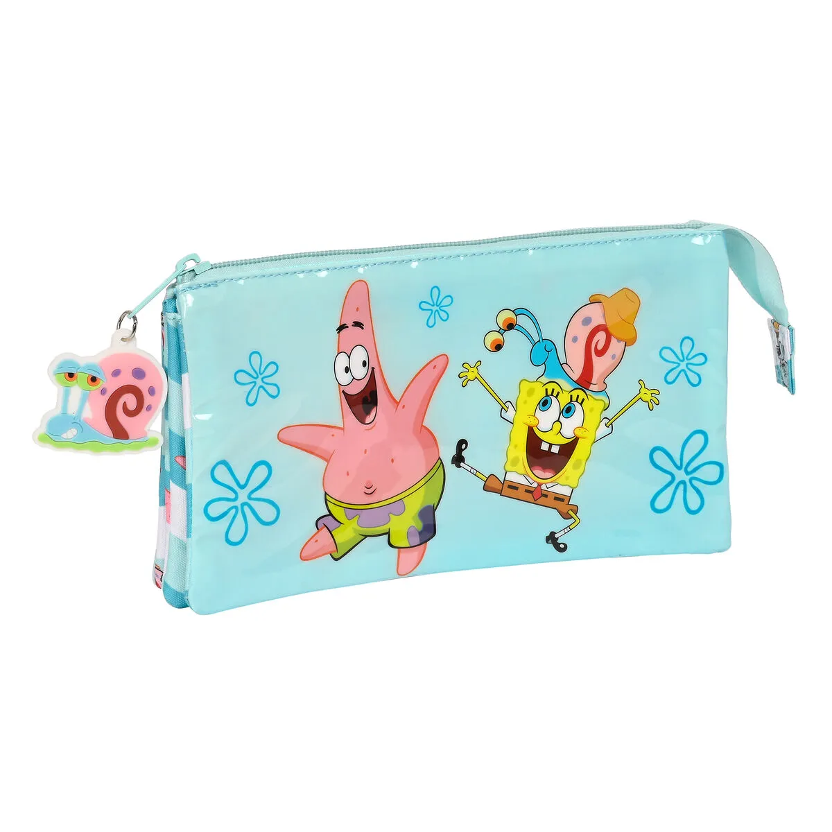 Portaoggetti Triplo Spongebob Stay positive Azzurro Bianco (22 x 12 x 3 cm)