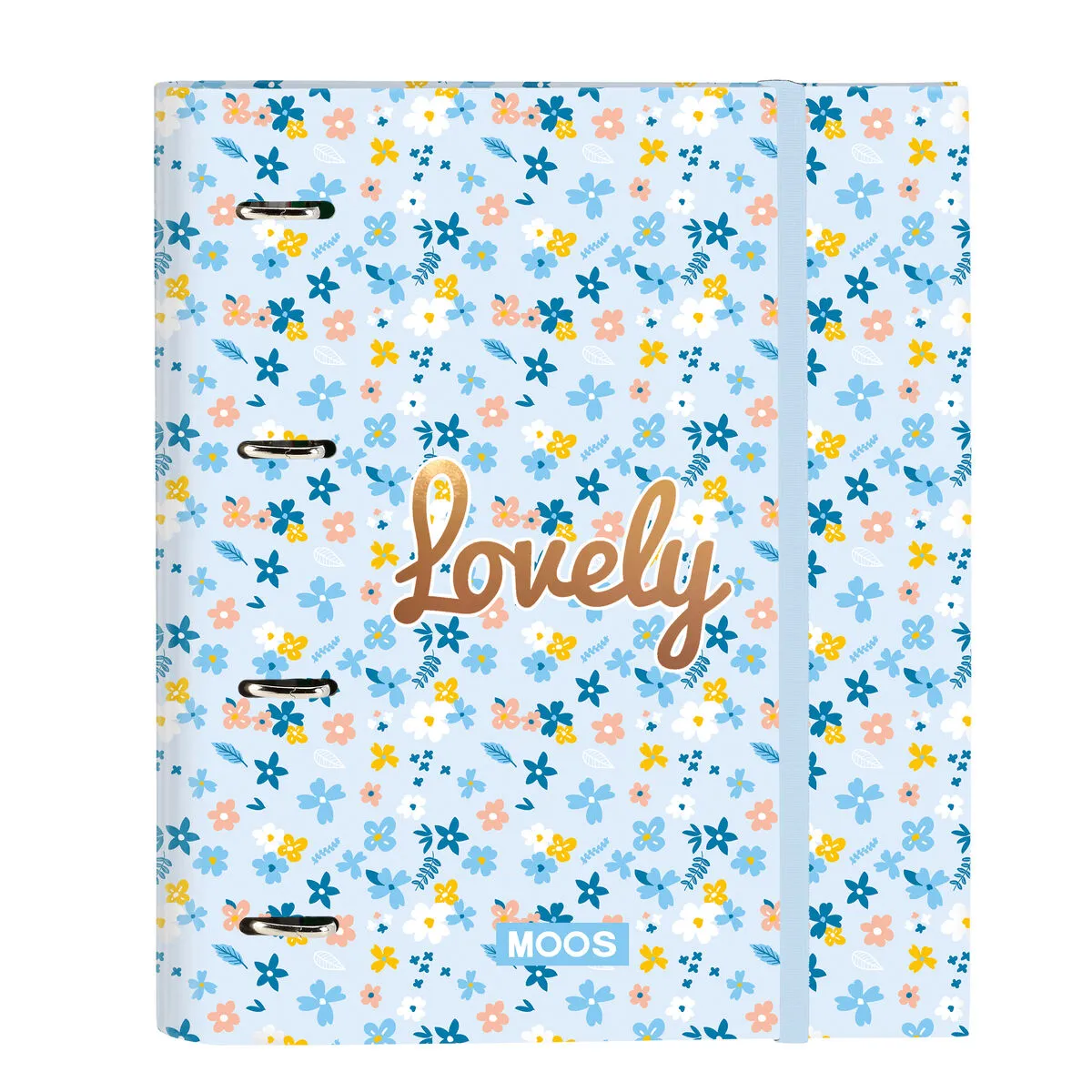 Raccoglitore ad anelli Moos Lovely A4 Azzurro Chiaro (27 x 32 x 3.5 cm)