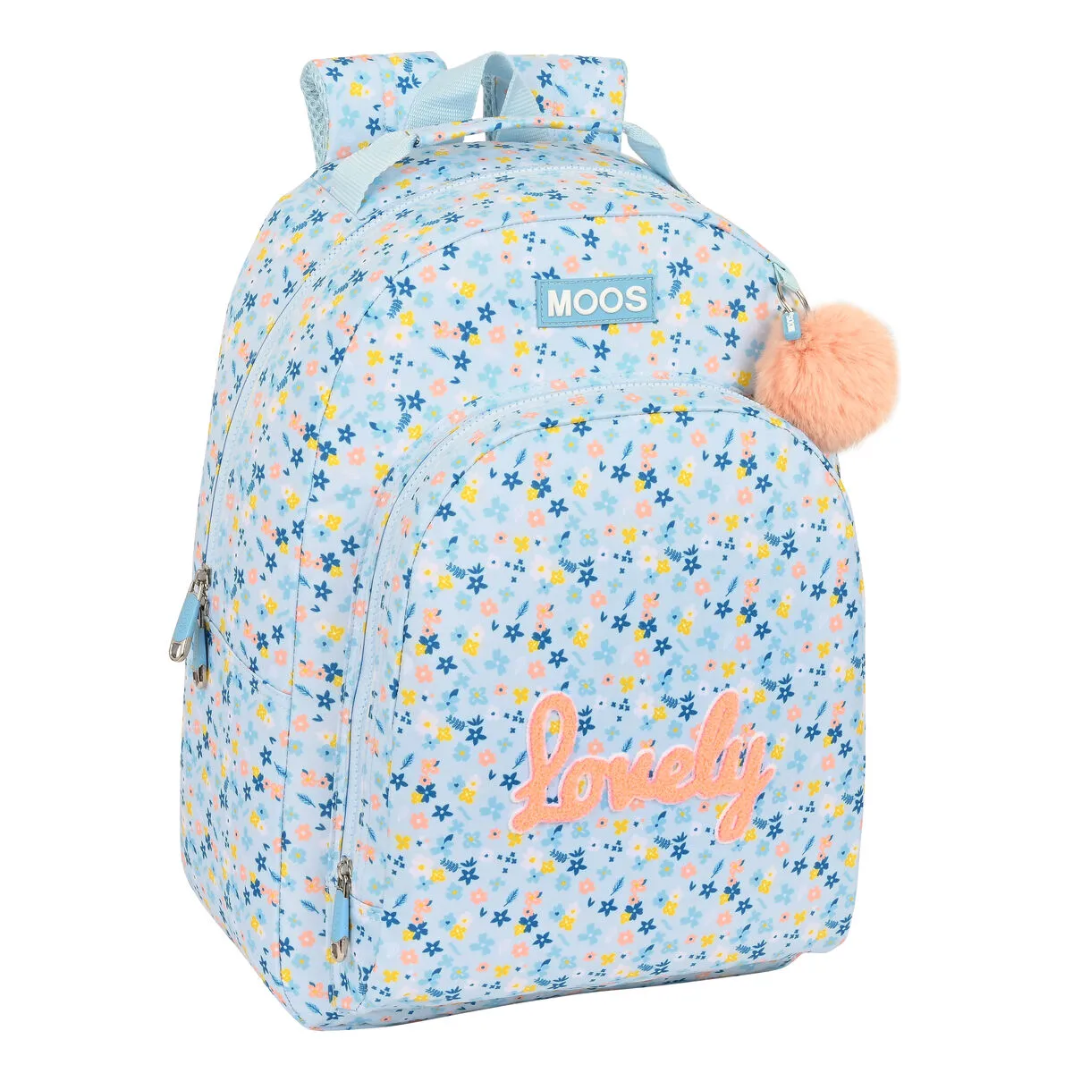 Zaino Scuola Moos Lovely Azzurro 32 x 42 x 15 cm