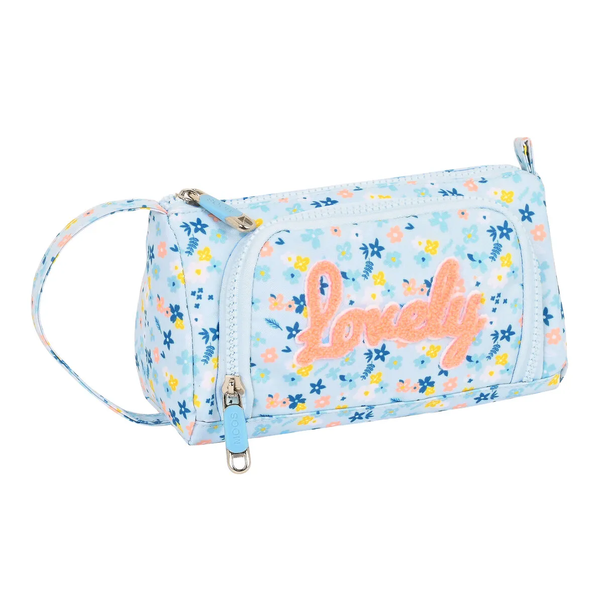 Astuccio per la Scuola con Accessori Moos Lovely Azzurro (32 Pezzi)