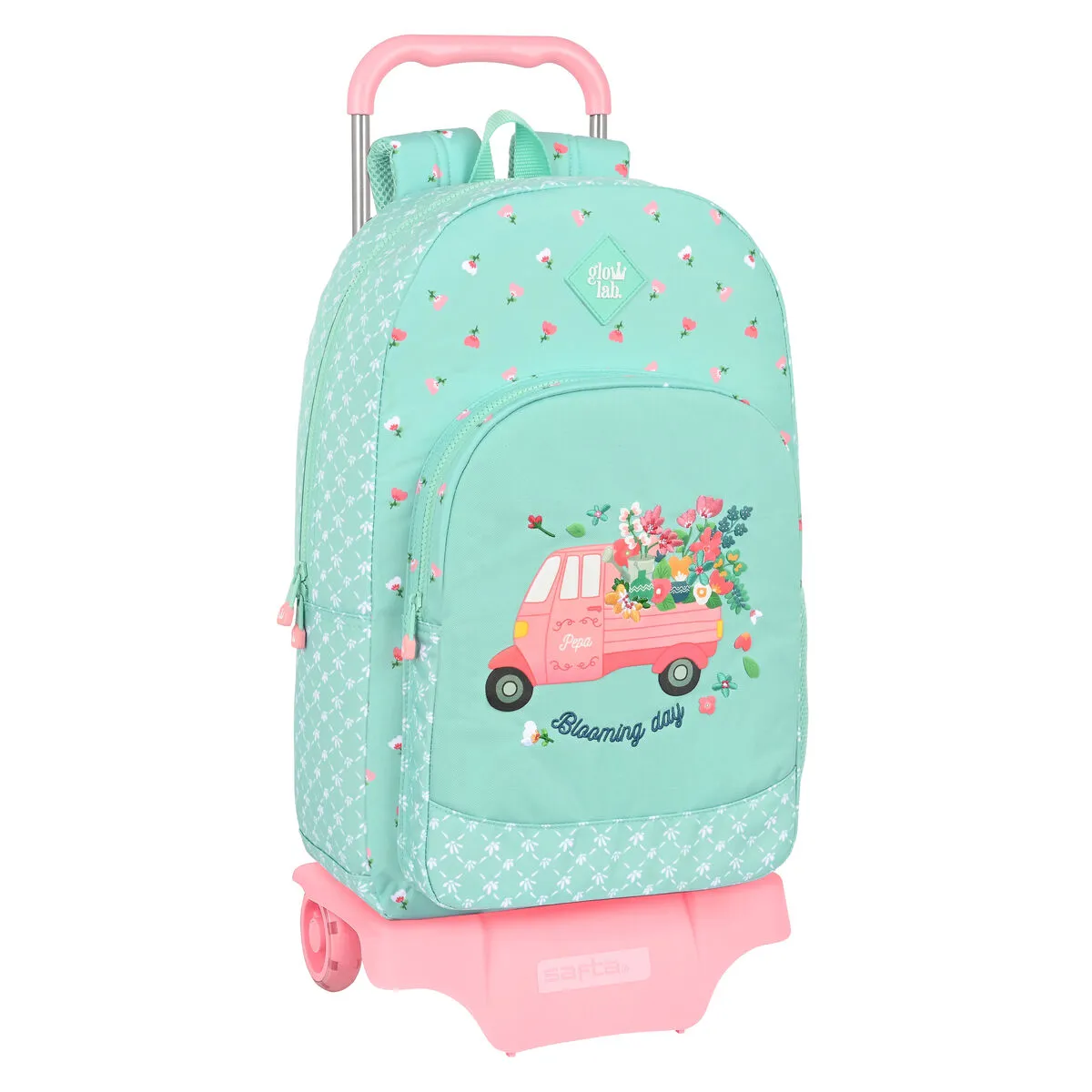 Trolley per la Scuola Glow Lab Pepa Verde (30 x 46 x 14 cm)