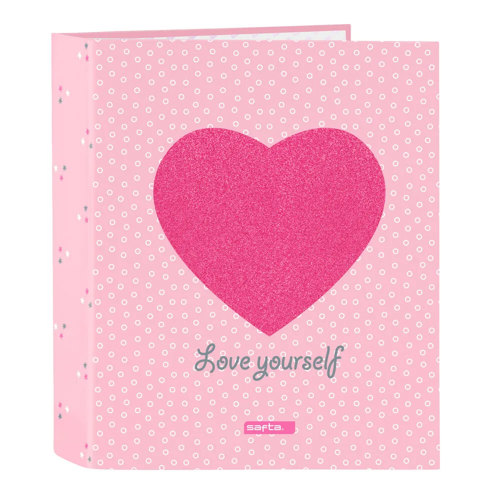 Raccoglitore ad anelli Safta Love Yourself Rosa A4 (27 x 33 x 6 cm)