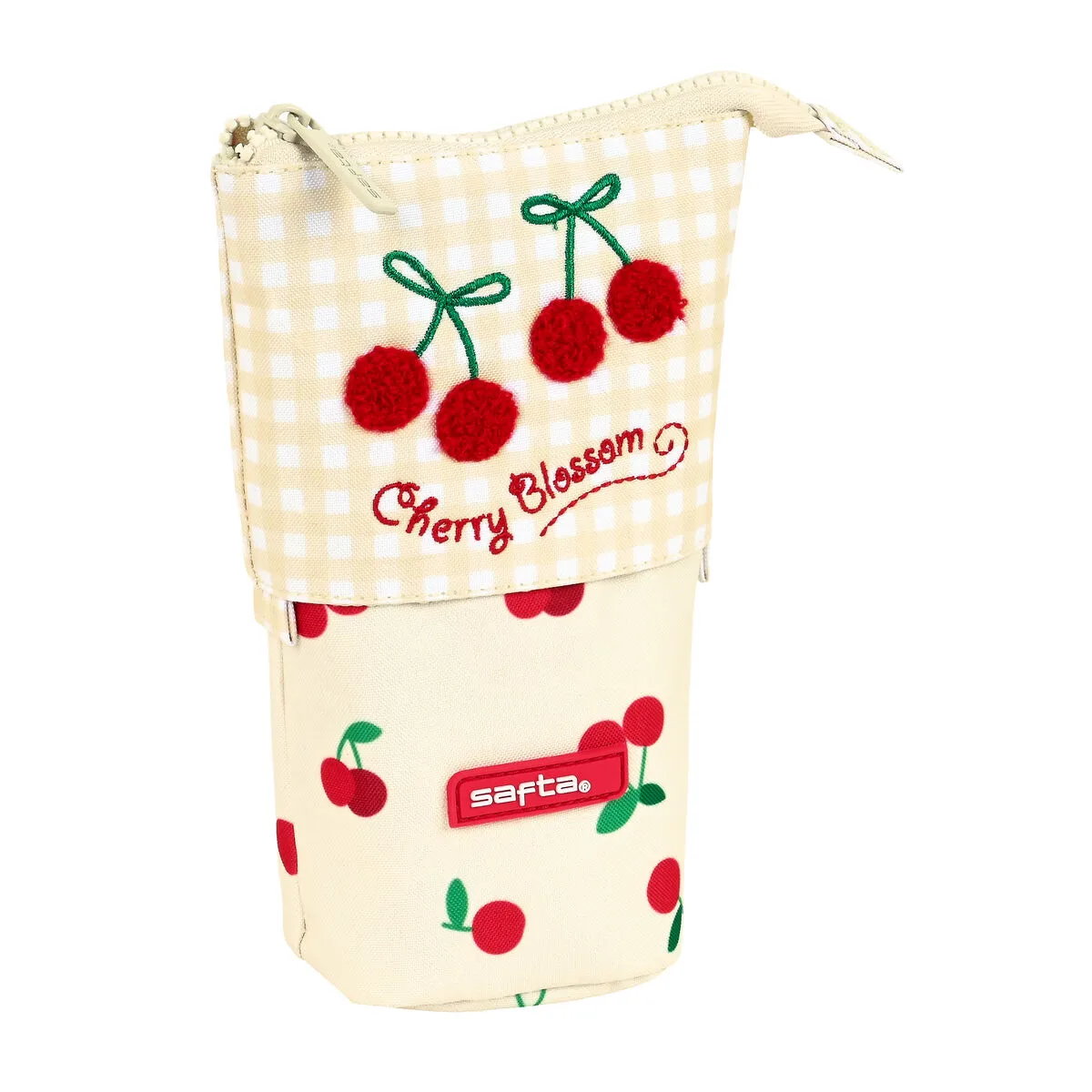 Astuccio Portapenne Safta Cherry Beige (8 x 19 x 6 cm)