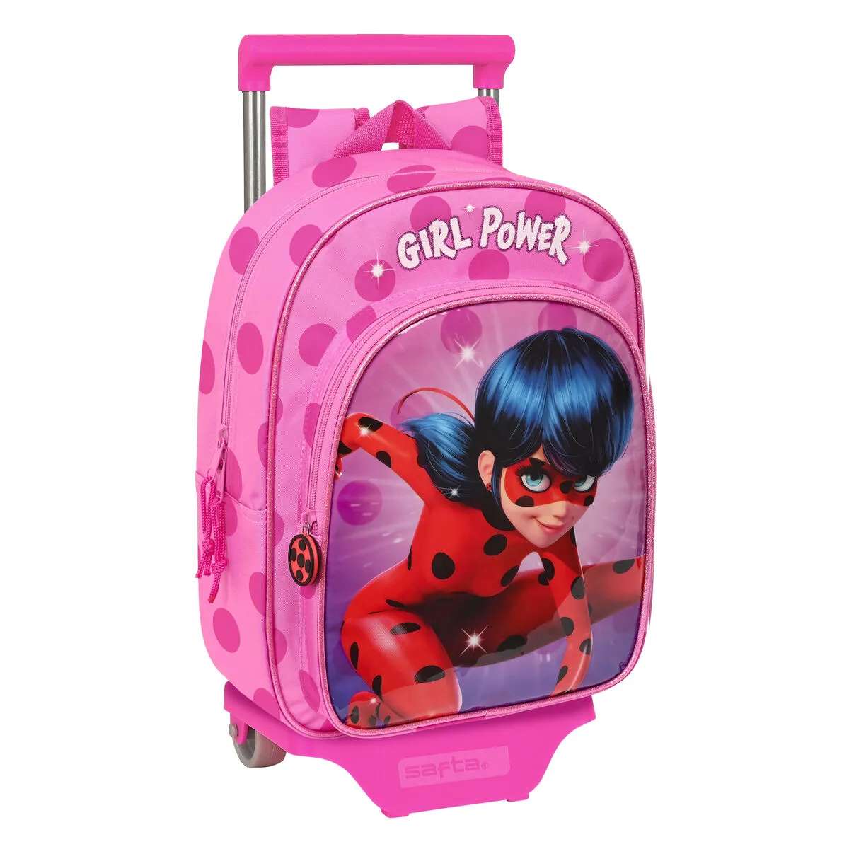 Trolley per la Scuola Lady Bug Fucsia (26 x 34 x 11 cm)