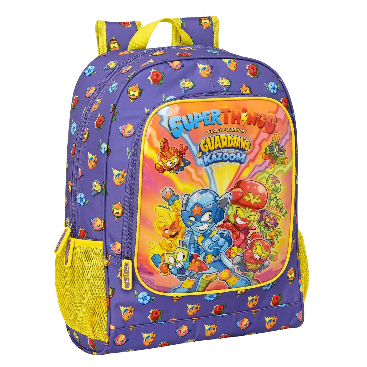 Zaino Scuola SuperThings Guardians of Kazoom Viola Giallo (32 x 42 x 14 cm)