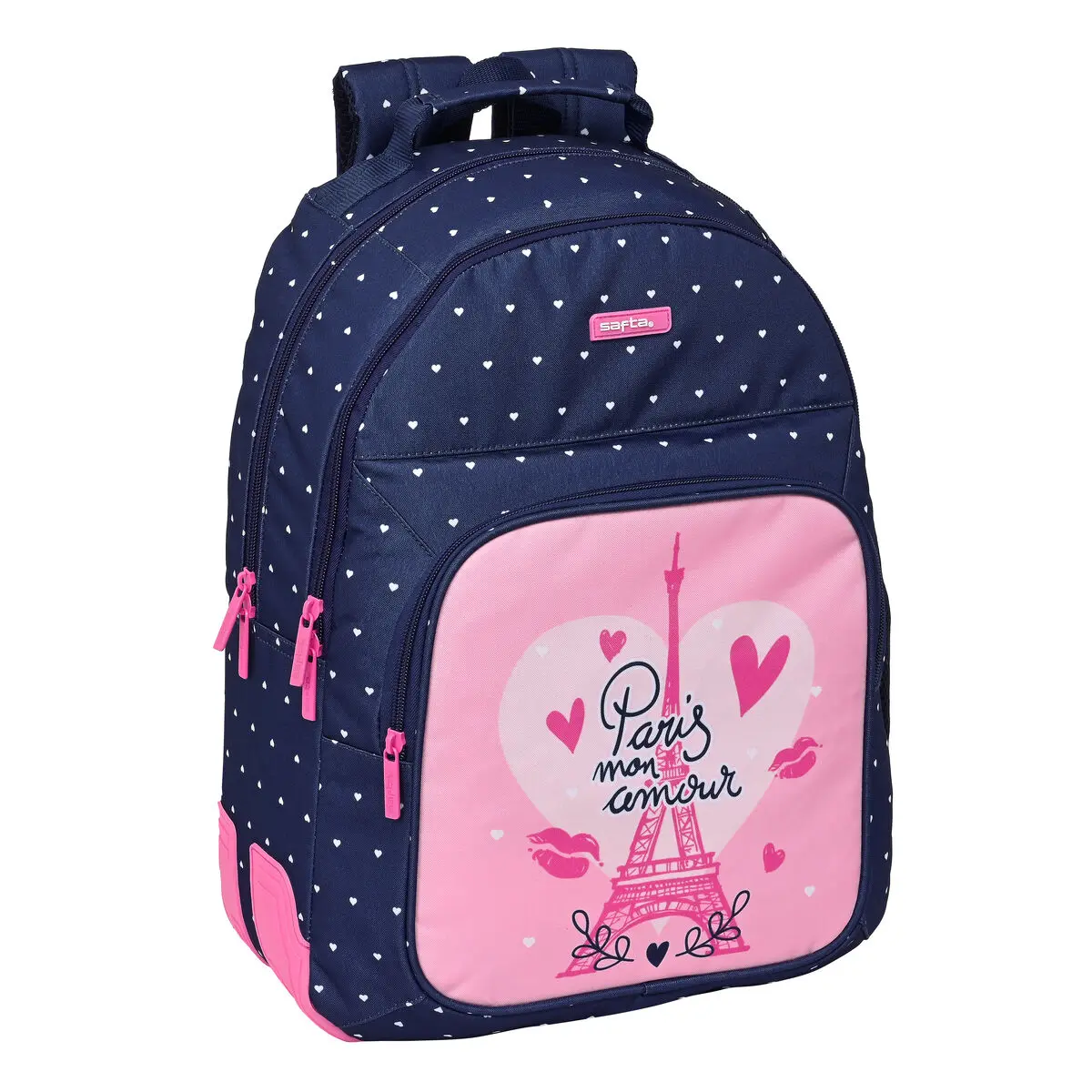 Zaino Scuola Safta Paris Rosa Blu Marino 32 x 42 x 15 cm