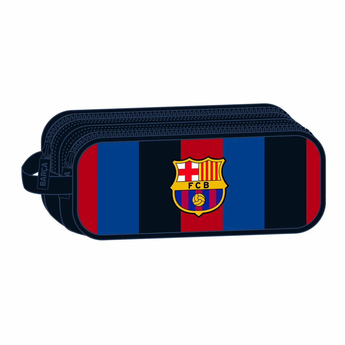 Portaoggetti Doppio F.C. Barcelona Rosso Granato Blu Marino (21 x 8 x 6 cm)