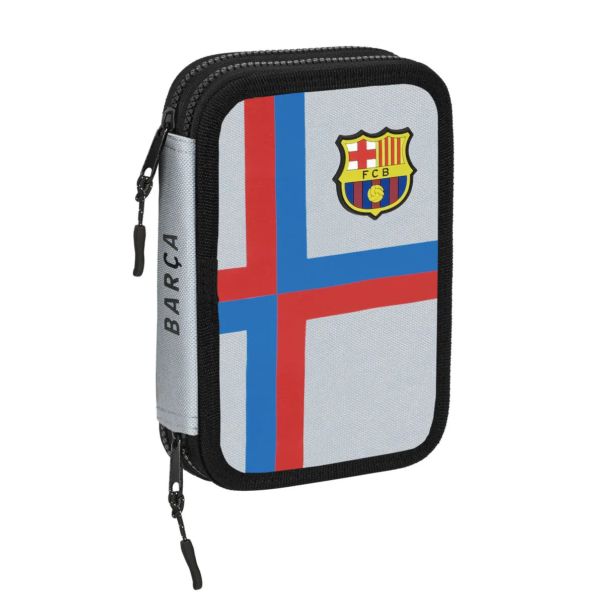 Astuccio Doppio F.C. Barcelona Grigio (13.5 x 20.5 x 4.5 cm) (34 Pezzi)