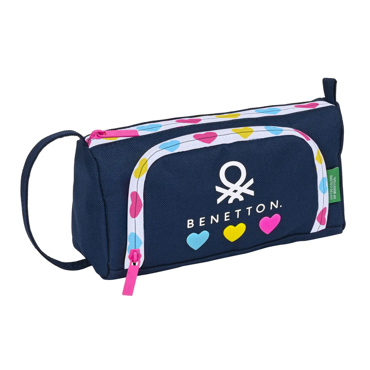 Astuccio per la Scuola con Accessori Benetton Love Blu Marino 20 x 11 x 8.5 cm (32 Pezzi)