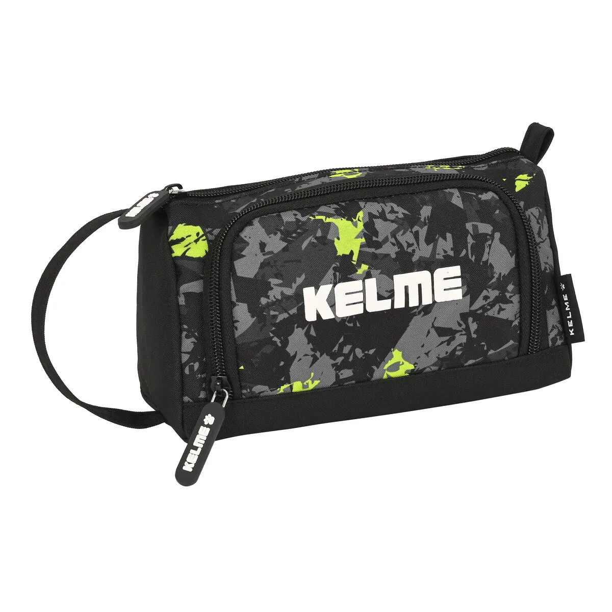 Astuccio per la Scuola con Accessori Kelme Jungle Nero Grigio Lime 20 x 11 x 8.5 cm (32 Pezzi)