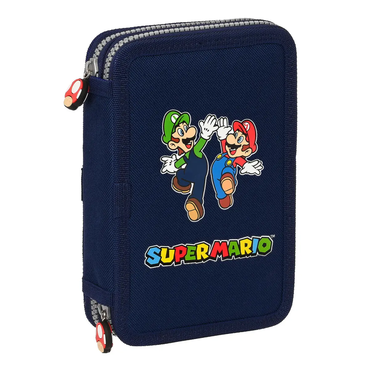 Astuccio Doppio Super Mario Blu Marino 12.5 x 19.5 x 4 cm (28 Pezzi)