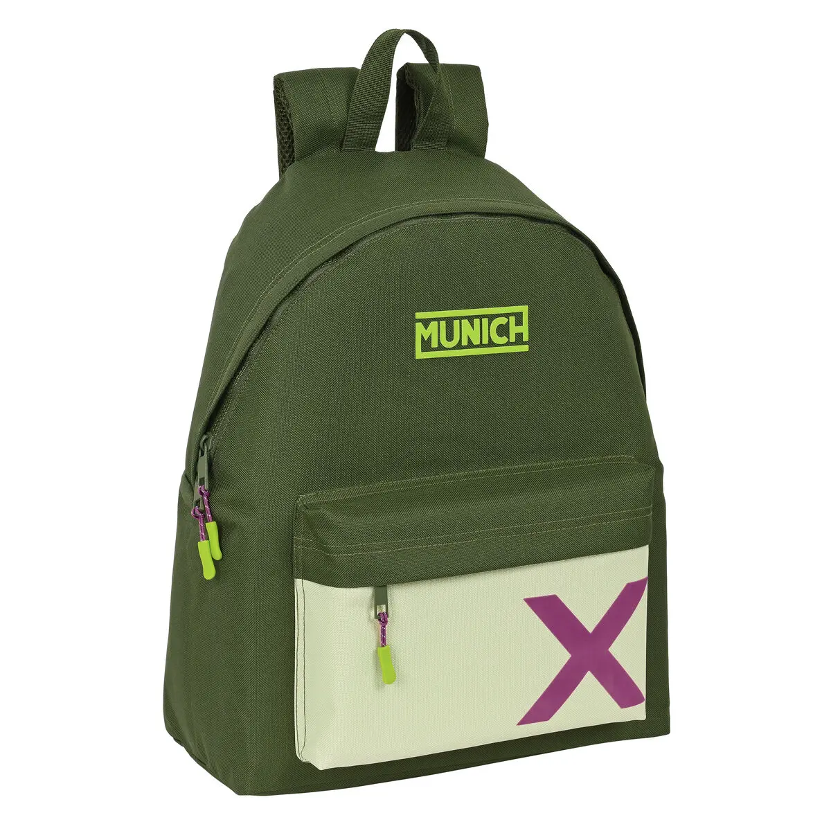 Zaino Scuola Munich Bright khaki Verde 33 x 42 x 15 cm