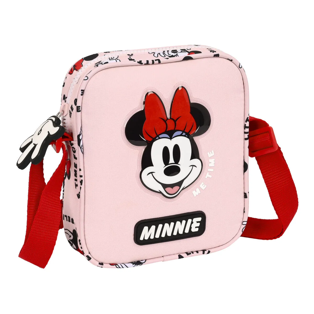 Borsa a Tracolla Minnie Mouse Me time Rosa 16 x 18 x 4 cm