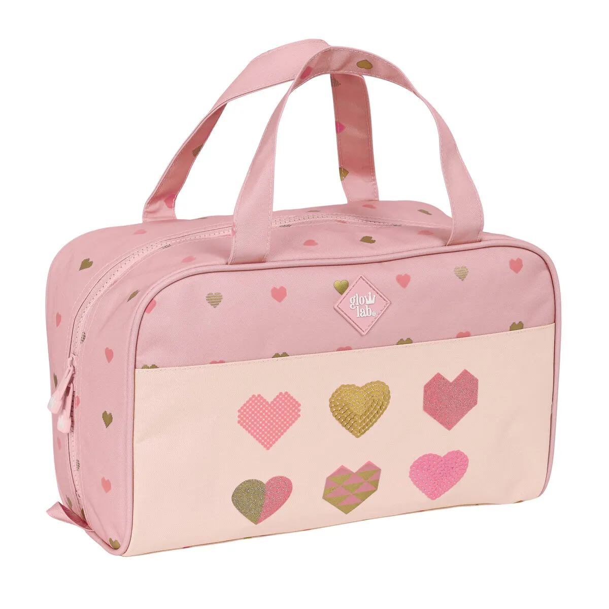 Necessaire per la Scuola Glow Lab Hearts Rosa (31 x 14 x 19 cm)