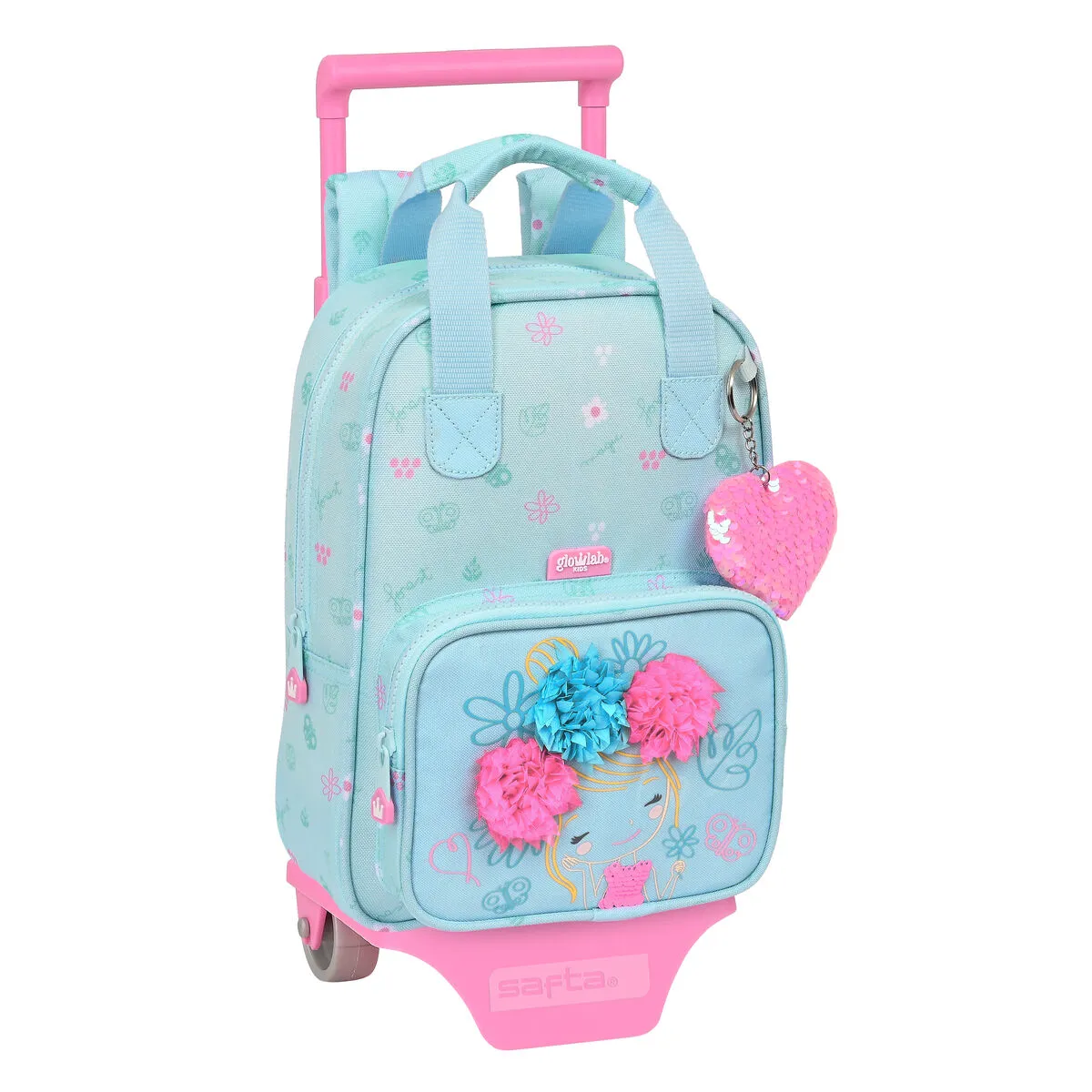 Trolley per la Scuola Glow Lab Cute doll Azzurro Chiaro (20 x 28 x 8 cm)