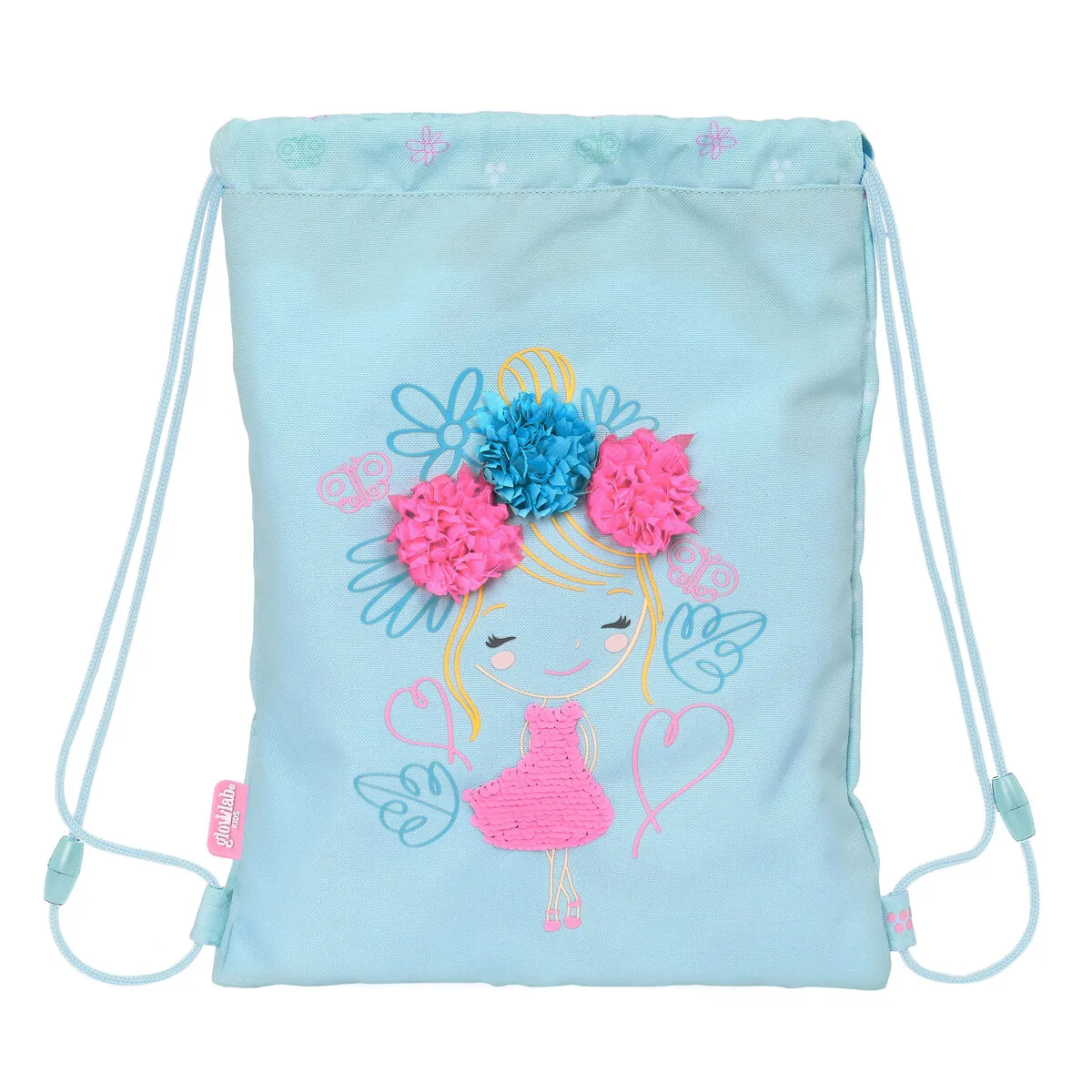 Zainetto con Cordini Glow Lab Cute doll Azzurro 26 x 34 x 1 cm