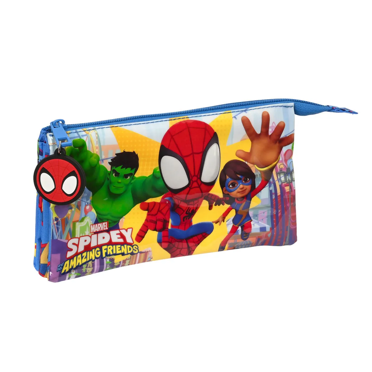 Portaoggetti Triplo Spider-Man Team up Azzurro 22 x 12 x 3 cm