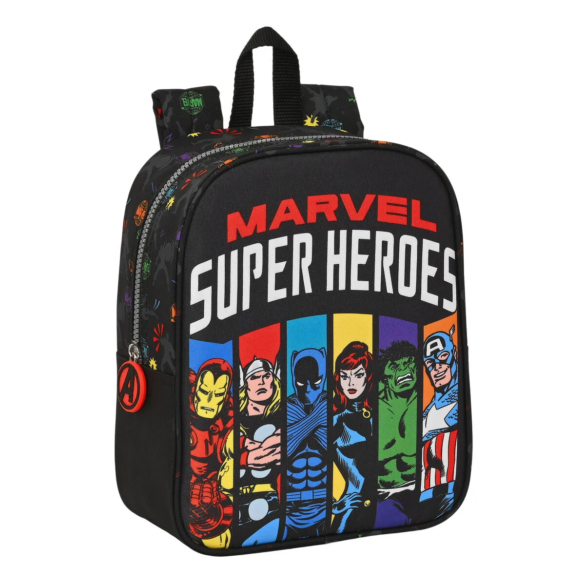 Zaino per Bambini The Avengers Super heroes Nero (22 x 27 x 10 cm)